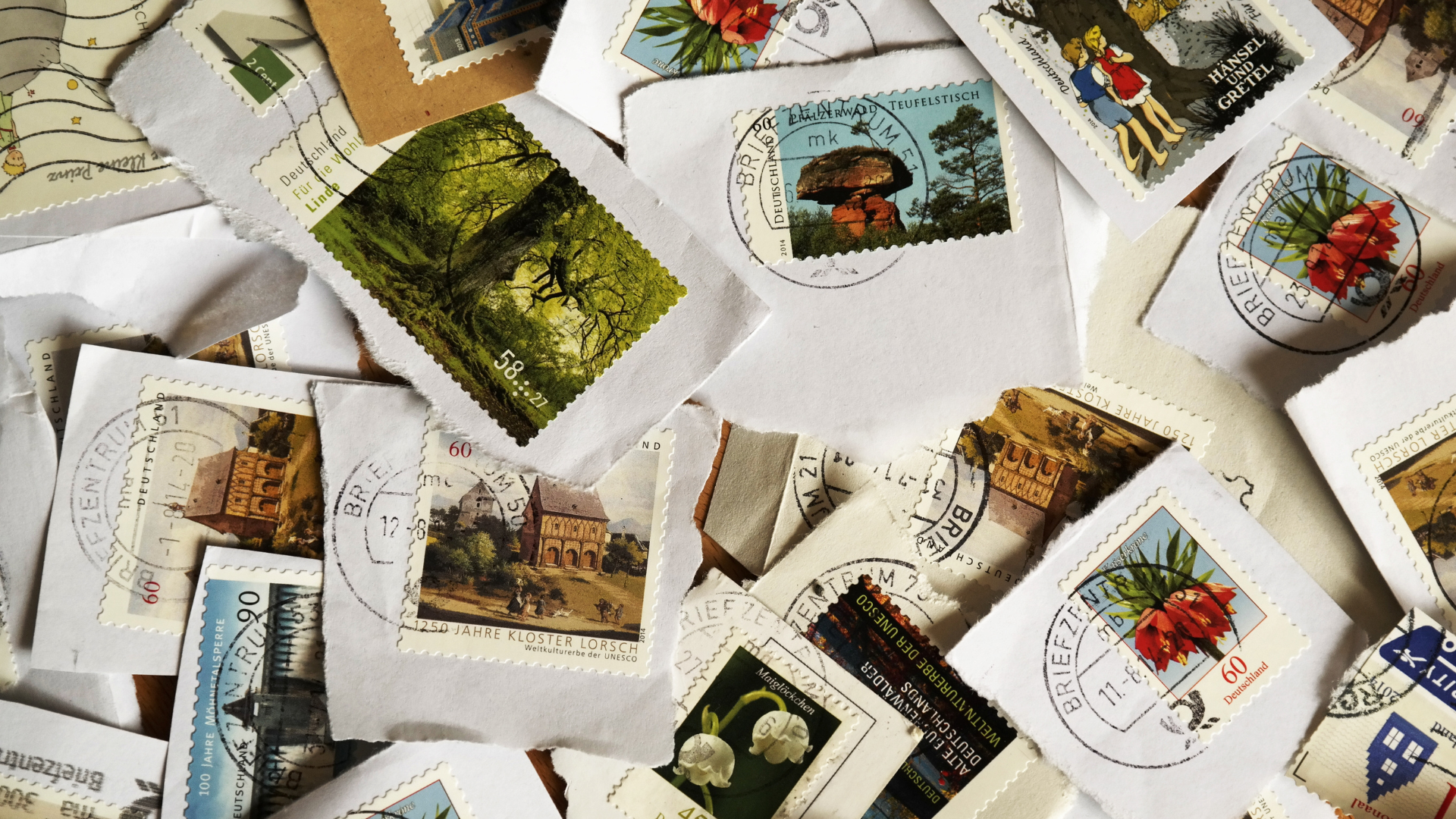 an assortment of stamps