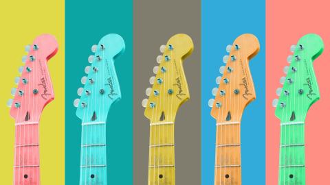 graphic of assorted guitars