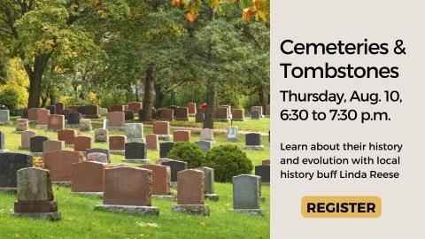 Cemeteries and Tombstones program flyer