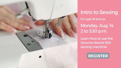 Intro to Sewing program flyer