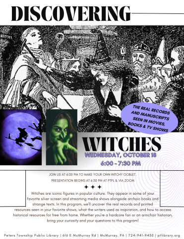 Discovering Witches program flyer