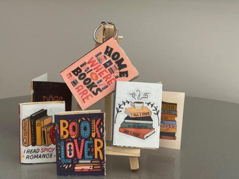 decorative image of book keychains