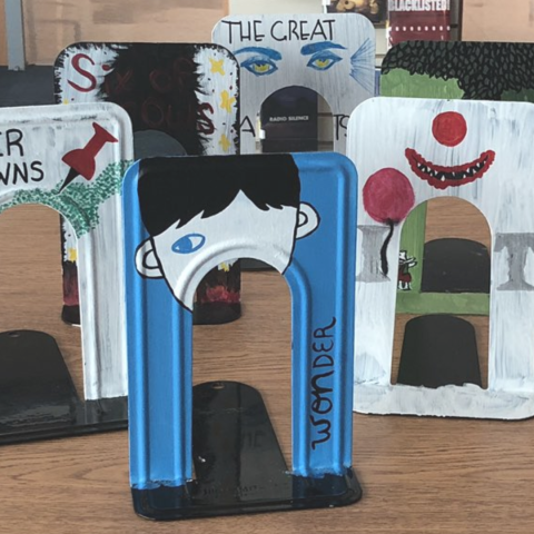 decorative image of painted bookends