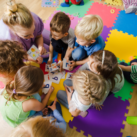 decorative image of kids playing