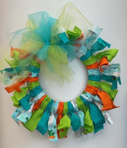 decorative image of rag wreath craft