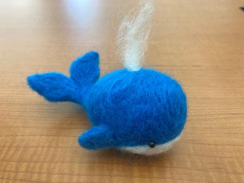 Needle felted wool whale
