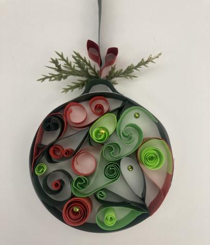 Quilled paper holiday ornament