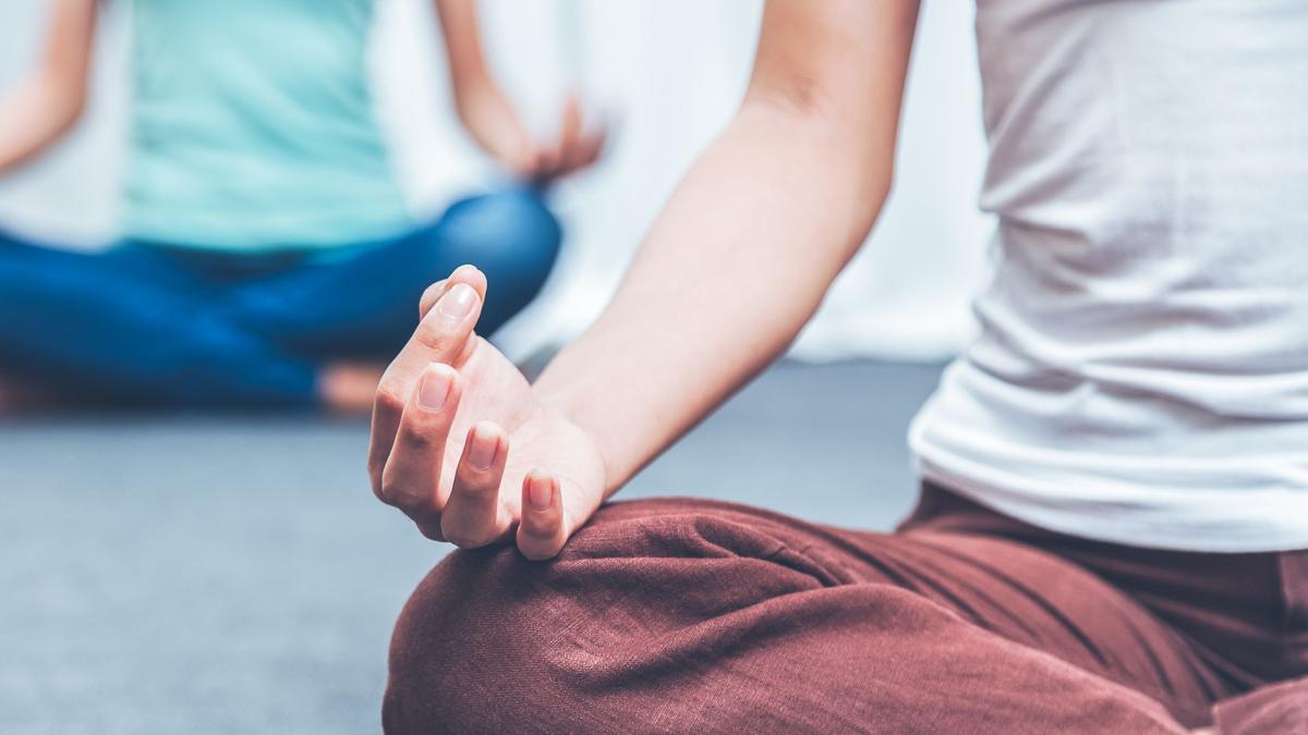 person in a meditation pose