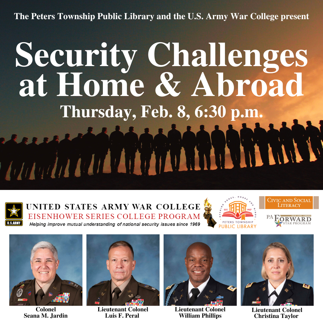 security challenges at home and abroad thursday february 8 6:30 pm