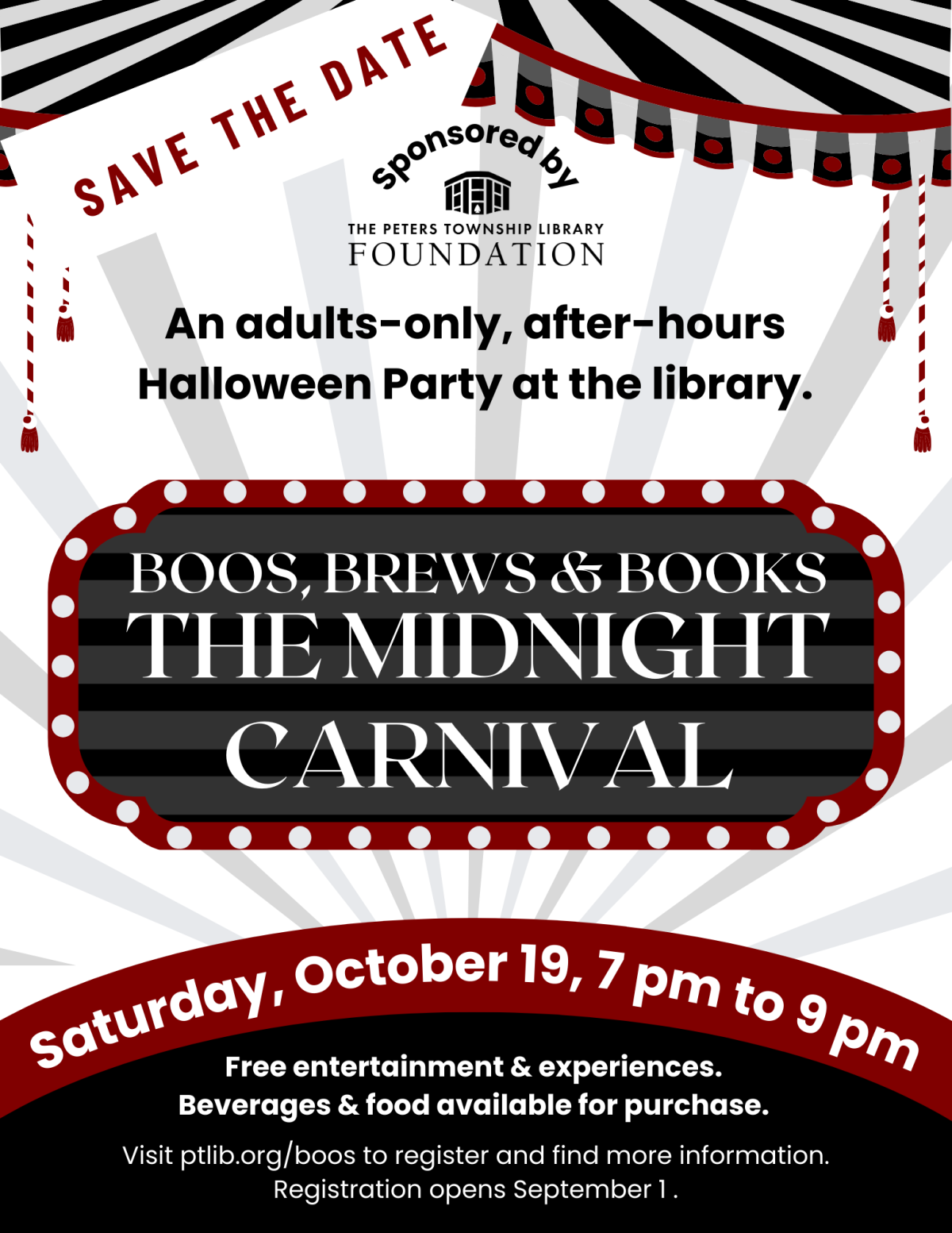 midnight carnival flyer with tent background