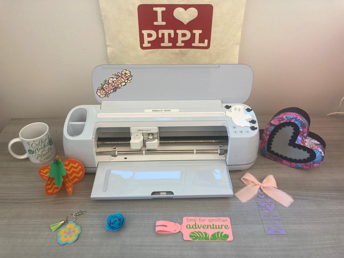 Cricut Maker 3 machine with various projects
