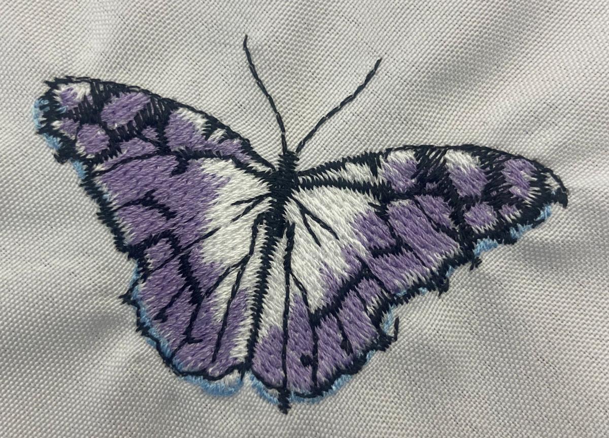 Napkin with butterfly embroidery