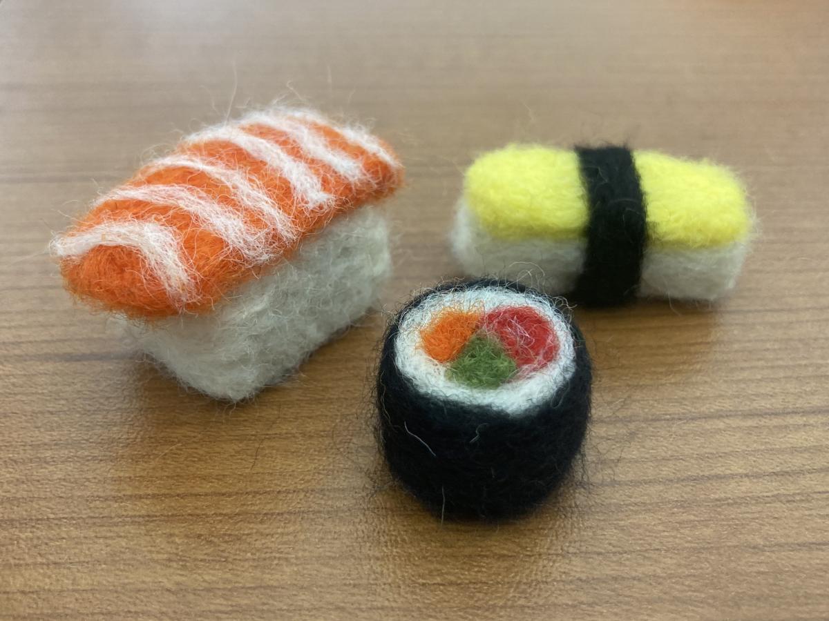 Needle felted sushi